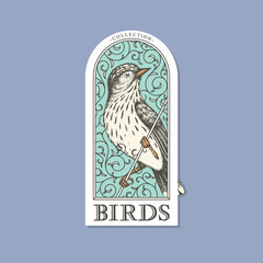 Vintage bird label