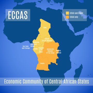 Map Of The Economic Community Of Central African States (ECCAS)