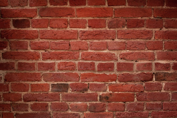 Naklejka premium red brick wall, close up