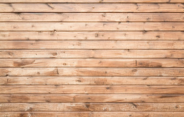 Wooden wall made of pine wood planks, flat background texture