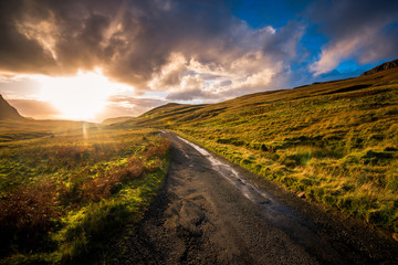 Beautiful sunset day at the Scottish Highlands