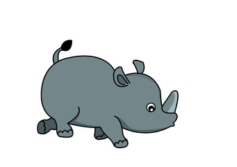  A cute rhinoceros single icon in monochrome style, A wild animal,
