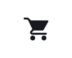 Shopping Cart vector web icon isolated on white background, EPS 10, top view