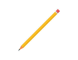 Pencil . Pencil vector in flat style, web icon isolated on white background, top view