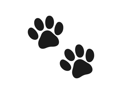Paw Print web icon isolated on white background, top view	