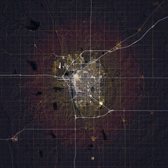 Map Lincoln city. Nebraska. USA