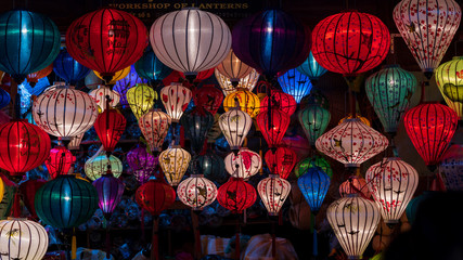 Colorful Lanterns displayed at Hoi An, Vietnam