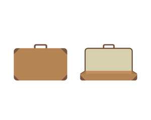 Suitcase vector web icon isolated on white background, EPS 10, top view