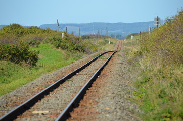 Fototapeta na wymiar railway in mountains