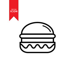 Burger icon vector. Burger food sign symbol design for web.