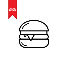 Burger icon vector. Burger food sign symbol design for web.