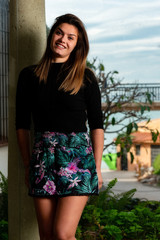 Beautiful young model with blonde hair and very sensual green  eyes