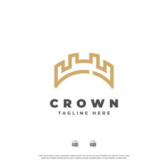 Golden crown logo design. Vector EPS10