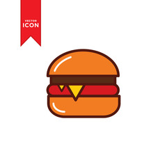 Burger icon vector. Burger food sign symbol design for web.