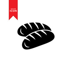 Bread icon vector. Simple design on white background.