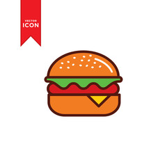 Burger icon vector. Burger food sign symbol design for web.