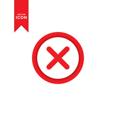 Close mark icon vector. Cancel icon symbol illustration. Simple design on white background.