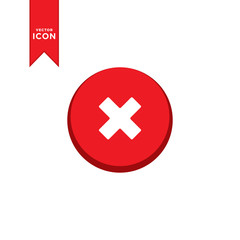 Close mark icon vector. Cancel icon symbol illustration. Simple design on white background.
