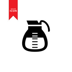 Coffee pot icon vector. Simple design on white background.