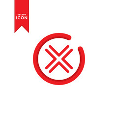 Fototapeta premium Close mark icon vector. Cancel icon symbol illustration. Simple design on white background.