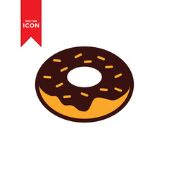 Donut icon vector. Donut sign symbol for web. Simple design on white background.