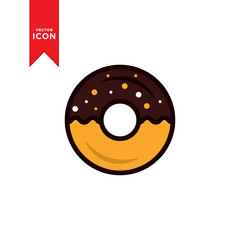 Donut icon vector. Donut sign symbol for web. Simple design on white background.
