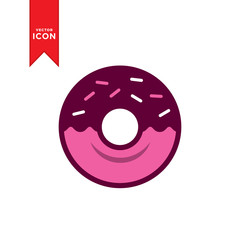 Donut icon vector. Donut sign symbol for web. Simple design on white background.
