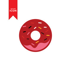 Donut icon vector. Donut sign symbol for web. Simple design on white background.