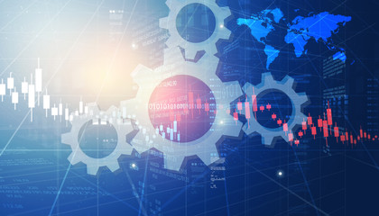 Financial stock market graph. Digital illustration..