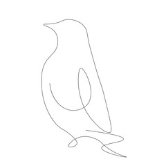 Bird silhouette line drawing animal vector illustration