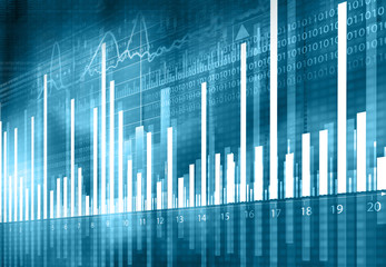 Financial stock market graph. Digital illustration..