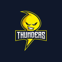 Thunder demon logo. Thunders gaming logo. lightning, bolt, thunder, logo, gaming, e sport, e sports, zeus, electric, badge, aggressive