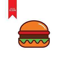 Burger icon vector. Burger food sign symbol design for web.