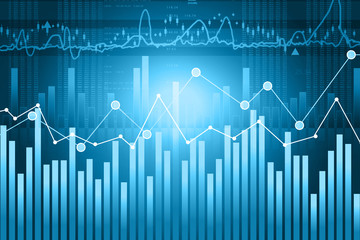 Financial Stock market chart with abstract background. Digital illustration..
