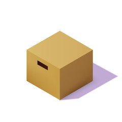 Isometric carton packaging box. 3D realistic icons. Box cardboard, craft packaging, isolated vector illustration