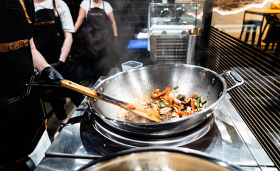 chef cooking in the restaurant