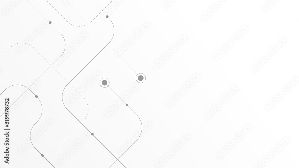 Poster Abstract geometric Circuit connect lines and dots.Simple technology graphic background.Illustration Vector design Network technology and Connection concept.