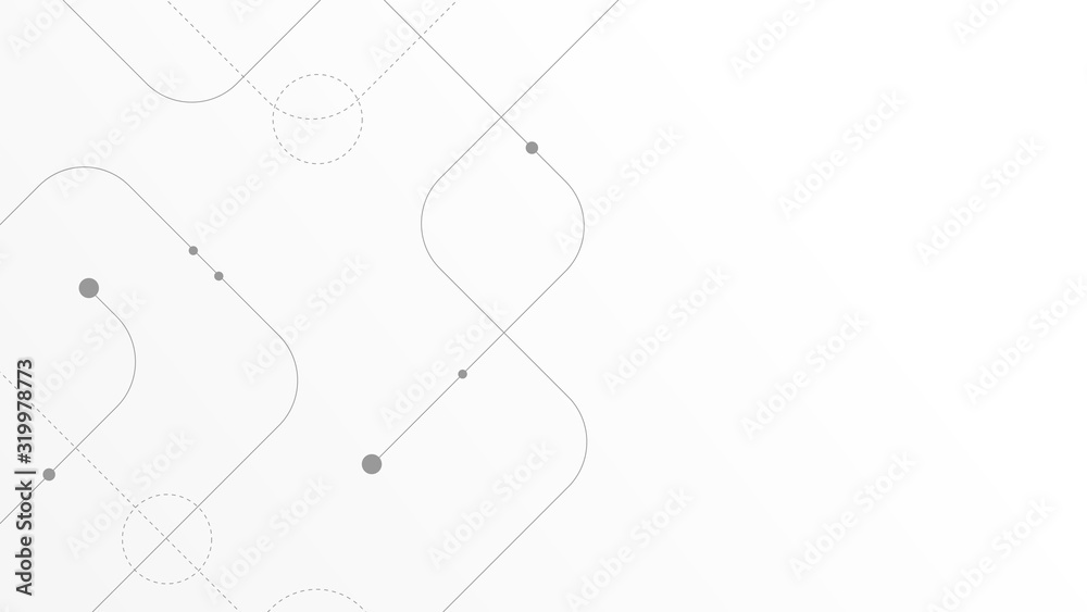 Poster Abstract geometric Circuit connect lines and dots.Simple technology graphic background.Illustration Vector design Network technology and Connection concept.