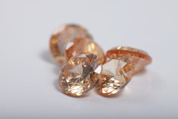 Close up shot of beautiful multi color crystal zirconia diamonds beads for jewelry 