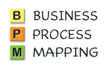 BPM initials in colored 3d cubes with meaning