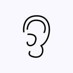 Naklejka premium ear icon thin line isolated