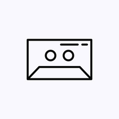 Cassette icon thin line isolated