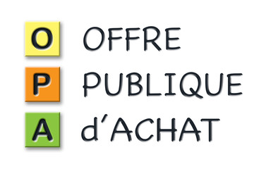 OPA initials in colored 3d cubes with meaning in french language