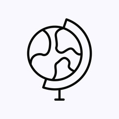 globe icon thin line isolated on white background
