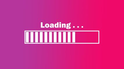 Loading screen computer with red coloured background 