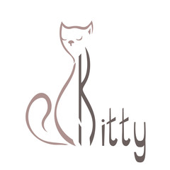 Vector abstract animal. Kitty logo on a white background.