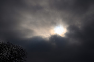 Nature background. Dramatic clouds on the sky
