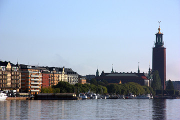 Stockholms stadshus vid norrmälatstrand