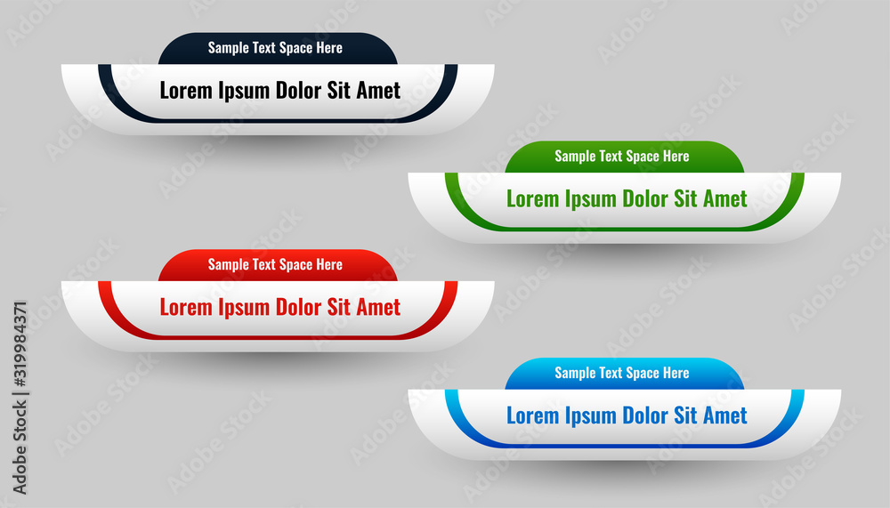 Canvas Prints set of lower third in four colors