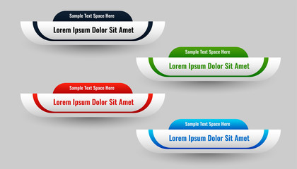 set of lower third in four colors